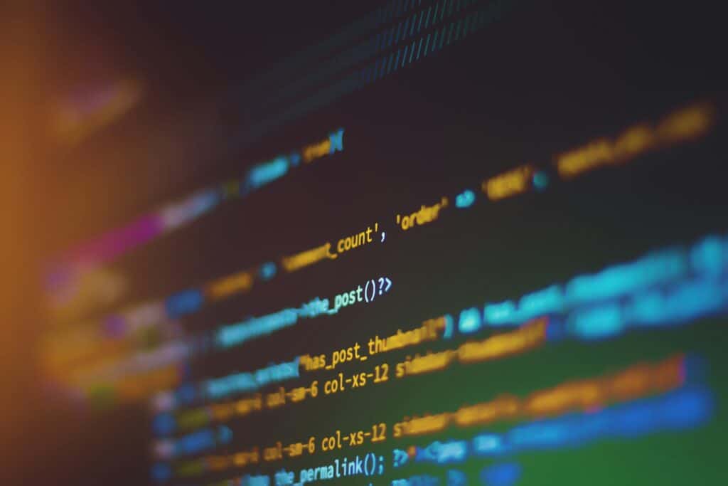 Close-up of computer code on a screen