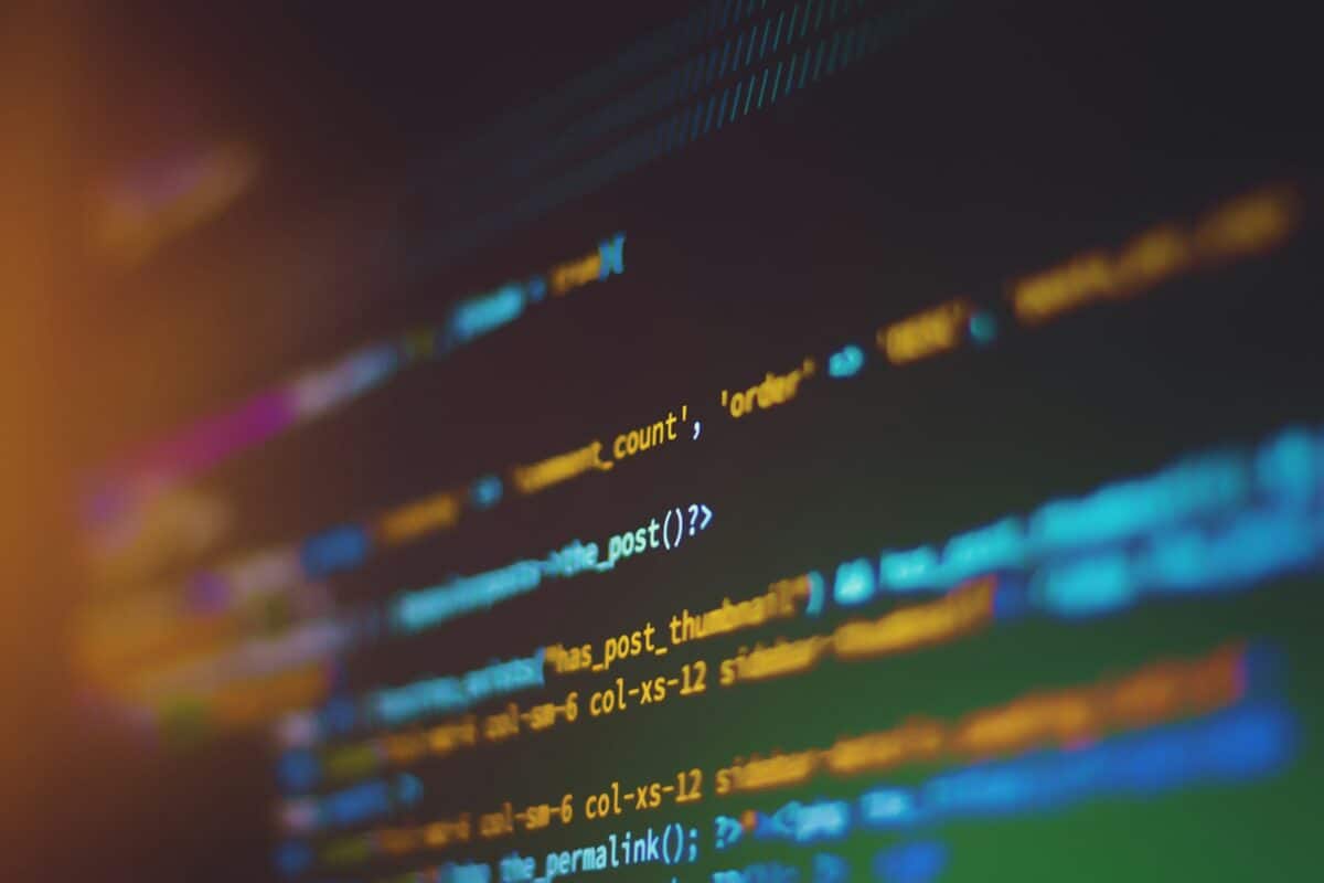 Close-up of computer code on a screen
